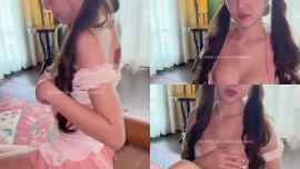 ndream น้องดรีม สาวผมหางหมูชุดชมพูเกี่ยวหี OnlyFans
