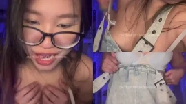 amam7078 น้องแอม สาวแว่นเอี๊ยมยีนส์โชว์นมใหญ่ OnlyFans