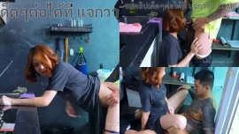 น้องแอลลี่ iasian4u นัดชู้ยืนเด้าในครัว ผมสั้นหีเนียนโม๊กท่าหมาผัวเรียกชู้ไปซ่อน
