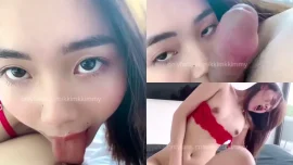 Onlyfans น้องคิมมี่ชุดแดงถ่างขาขย่มควยใหญ่แรงแล้วโดนซอยจากหลังแตกใน kkimkkimmy